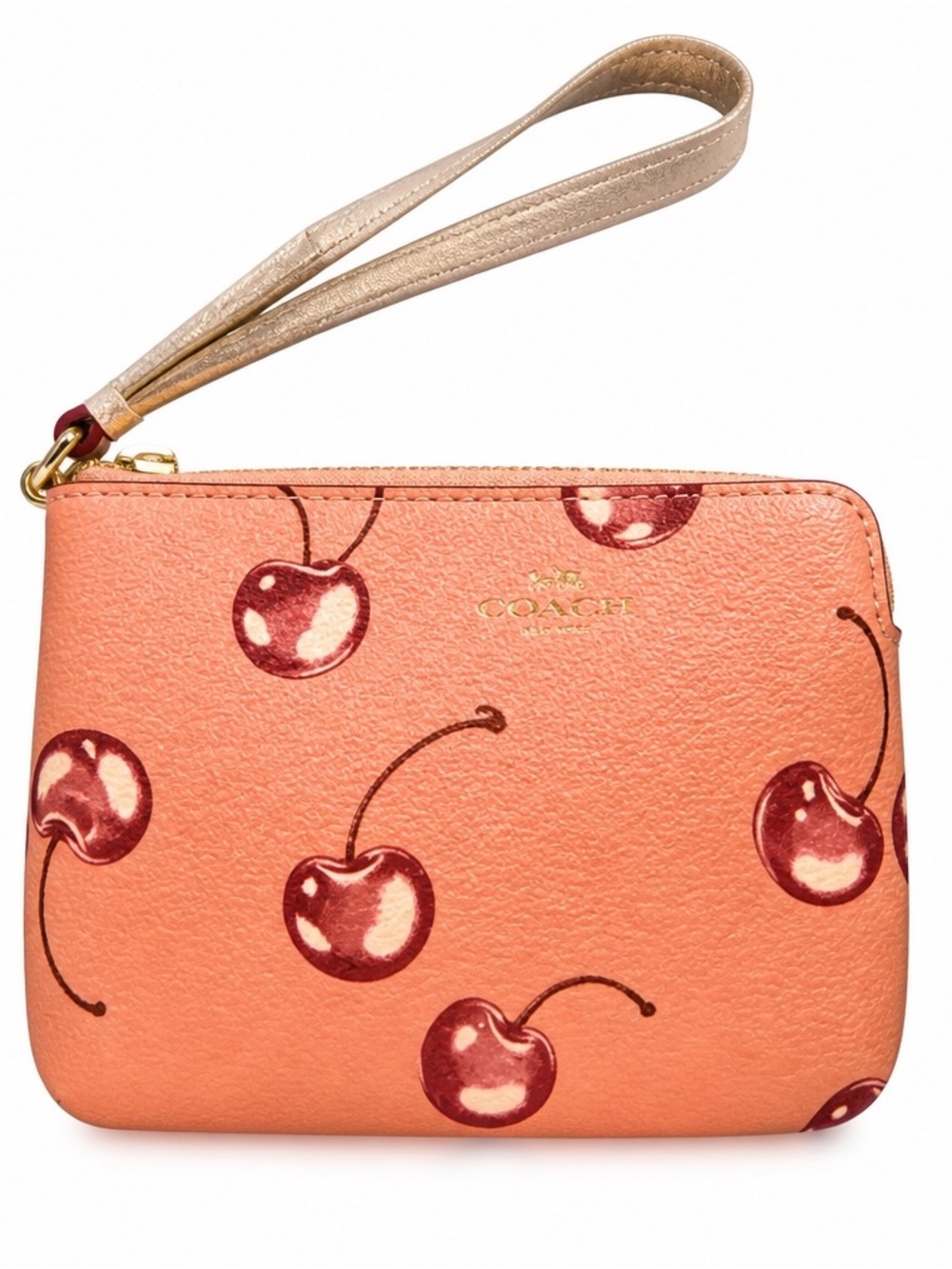 Coach Cherry Print Corner Zip Wristlet – NWT